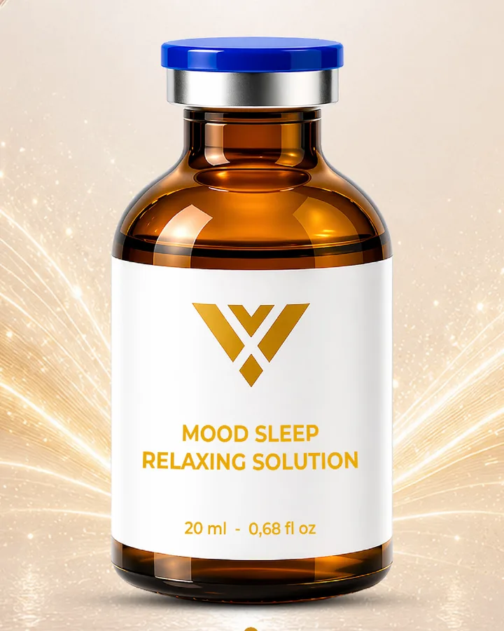 IVIXIR Mood Sleep Relaxing Solution — L-триптофан мен магний бар демалыс пен ұйқыға арналған күтім концепциясы
